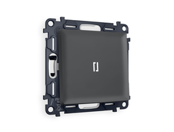 Переключатель 1-кл с подсветкой 5600K Графит мягкое касание - Ambrella Volt - ALFA