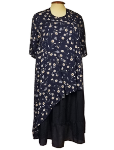 Легкая и женственная юбка из хлопковой ткани (цвет темно-синий) арт.5163 Размеры 58-84
