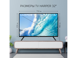 Телевизор Harper 32R471T  32"  HD Ready  Черный