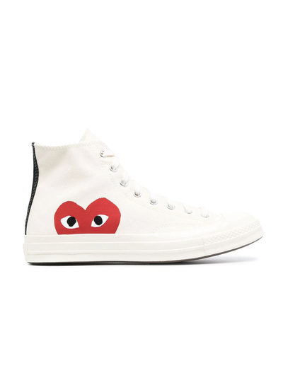 Converse Comme Des Garcons Play с сердечком белые высокие 150205C