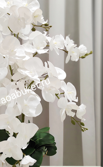Композиция из искусственных цветов, орхидея белая № ОР003