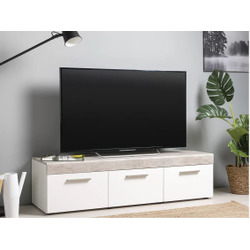 Петра Тумба под ТВ 13.281 Белый PE шагрень, Милк софт ПВХ, Бетон Чикаго беж LS 00 953 ПВХ