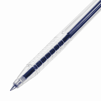 Ручка шариковая настольная BEIFA (Бэйфа) "СтопПен", СИНЯЯ, корпус прозрачный/синий, линия письма 0,7 мм, AP8863-BL, 12 штук в упаковке