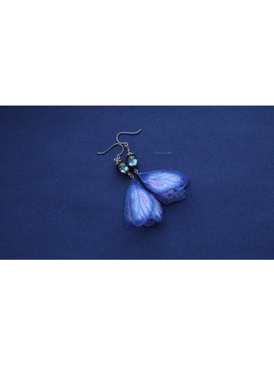 Волшебные серьги "Крылышки Небесной Феи" с опаловыми бусинами