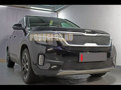 Защита радиатора для KIA Seltos 2019- black низ PREMIUM