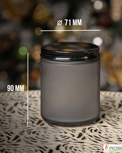 Стеклянная чёрная банка для свечей, матовая