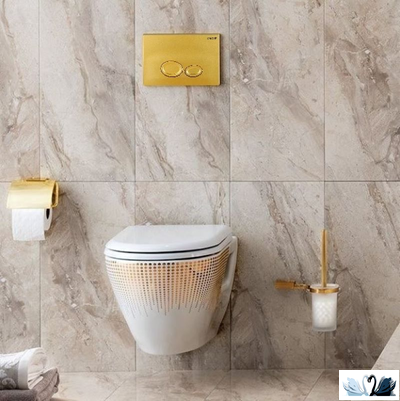 Инсталляция для унитаза Creavit GR5003.01 с кнопкой Drop GP2006.00 матовое золото