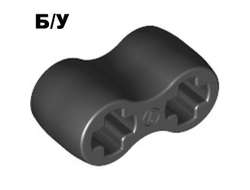 ! Б/У - Technic, Axle Connector Double - Flexible Rubber, Black (45590 / 4198367) - Б/У