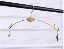 NYJ2806 Вешалка металлическая для нижнего белья, на проволоке прищепка с силиконом , цвет: золото