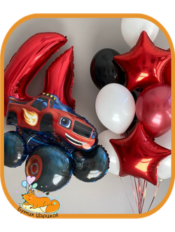 10 шариков, цифра и вспыш