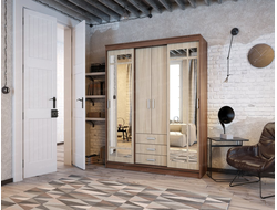 ЛДСП Шкаф-купе ЛОРД Ясень Шимо темный-светлый