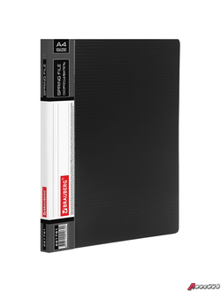 Папка с металлическим скоросшивателем и внутренним карманом BRAUBERG «Contract», черная, до 100 л., 0,7 мм, бизнес-класс. 221781