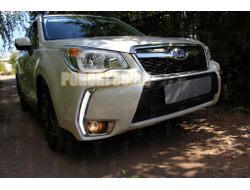 Защита радиатора Subaru Forester IV (US Version) 2013-2016 black верх PREMIUM