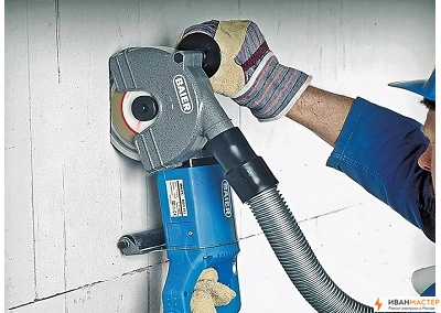 Штробление бетонных стен в квартире ИВАНМАСТЕР