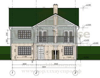 Проект каркасного дома с сауной №63