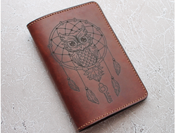 Обложка на паспорт с гравировкой "Совушка"