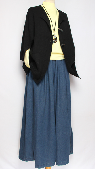 Жилет кимоно на пуговицах "ЧЕРЕПАХА" серый, черный до р.56