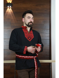 Рубаха из крапивы Сердечная со стойкой