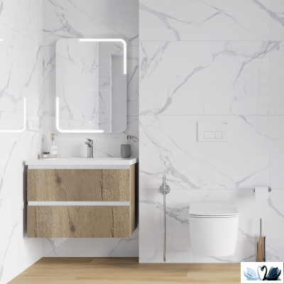 Керамогранит Italica Calacatta Splendid Silver 80х80 см белый полированный