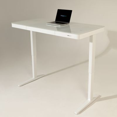 Умный стол 140×70 белый | закалённое стекло