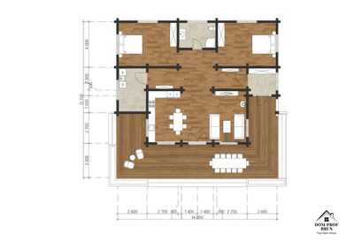 "Гармоничный": функциональный и уютный дом из клееного бруса 135 м²