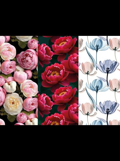 Бумага упаковочная для подарков "Цветы" (микс), лист 70*100см