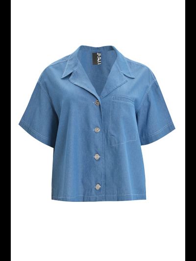 Рубашка голубая свободного кроя