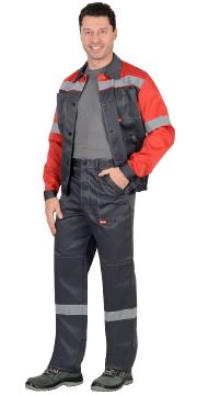 Костюм &quot;ЛЕГИОНЕР&quot;: лето куртка, брюки т.серый с красным и СОП 50 мм