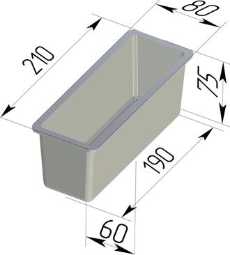 Хлебная форма Тостерная 210 х 80 х 75 мм