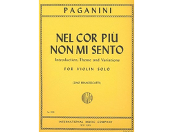 Paganini, Nicolò nel cor piu non mi sento for violin solo