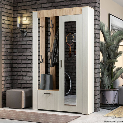 Франк прихожая Крафт/Ясень белый