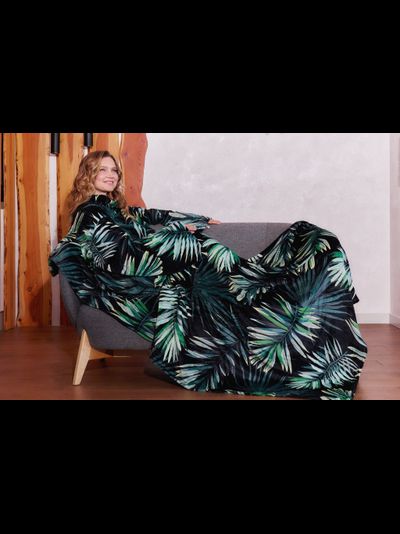 Плед с рукавами &quot;Тропики&quot; из микрофибры (велсофта)