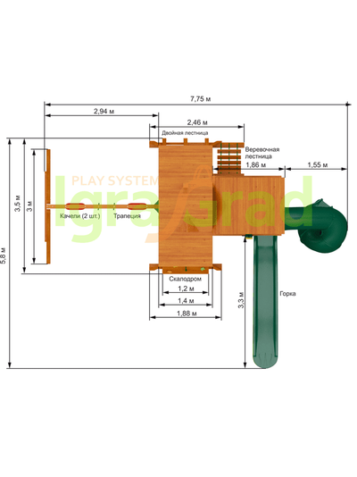 Детская площадка IgraGrad Крепость Фани Deluxe 3