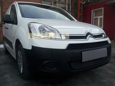 Защита радиатора Citroen Berlingo 2013- рестайлинг (2 части) black