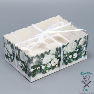 Коробка для капкейка «Снежные игрушки», 23 × 16 × 10 см