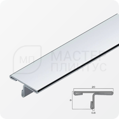 Т-образный порог 20 мм. из нержавеющей стали NEEXY PVS91-01 mr зеркальный
