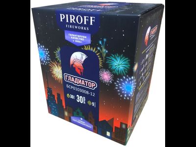 Батарея салютов ГЛАДИАТОР БСР0103008-12 PIROFF | Neva-Salut.com