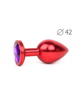 RED PLUG LARGE (втулка анальная), L 93 мм D 42 мм, вес 170г, цвет кристалла фиолетовый, арт. RL-04