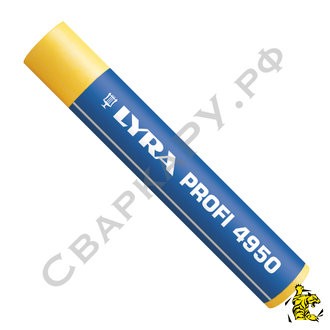 Мелок промышленный перманентный восковой LYRA 4950007 желтый ф15х90мм