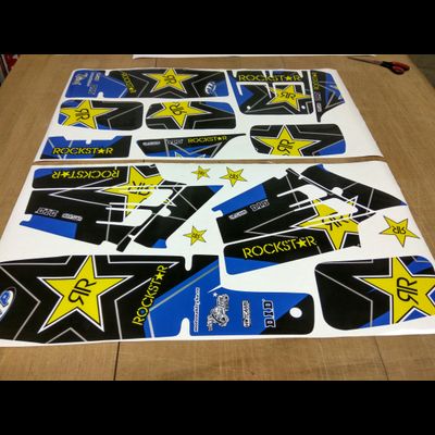 Наклейки на квадроцикл Yamaha YFZ 350 Banshee #545 Rockstars синий