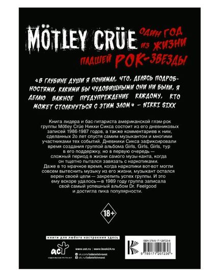 Никки Сикс - Motley Crue. Один год из жизни падшей рок-звезды