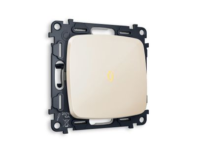 Переключатель 1-кл с подсветкой 3200K Бежевый глянец - Ambrella Volt - OMEGA