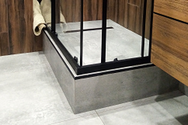 Монтаж поддона из плитки для душевого уголка