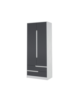 Шкаф 2-х дверный Гавана белый/серый графит (ТЭКС)