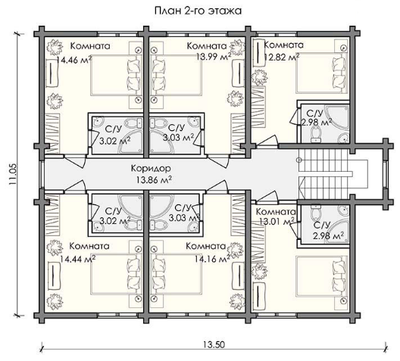 Гостиница из клееного бруса "Архыз", 267 м2