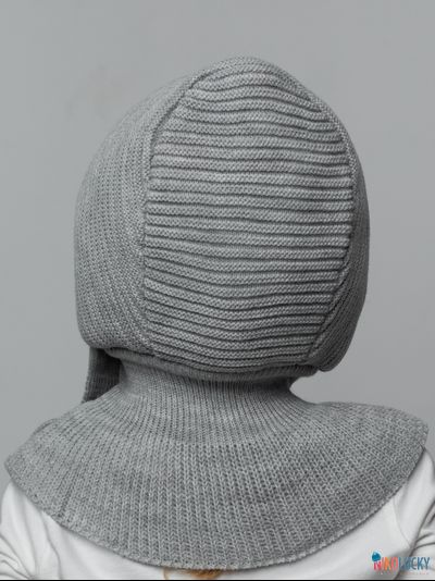 Шапка-шлем 24201-03 с утепл, х/б подклад,св-сер меланж 42-44