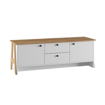 Теодора Тумба под ТВ 2Я2Д ПВШ Белый/Дуб крафт