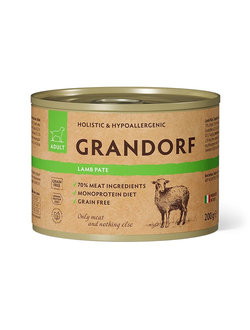 Grandorf (Грандорф) влажный корм (консерва) для собак паштет из ягненка, 200 г
