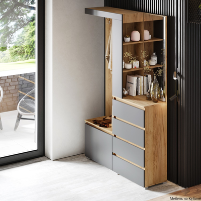 Хелен ПР 01 прихожая Дуб Крафт золотой/Графит