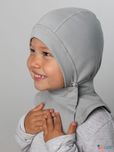 Шапка-шлем 24301-01 95%хлопок 5%лайкра, серый 44-46